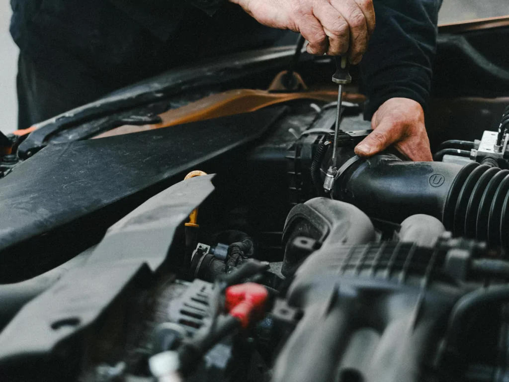 Thorough mobile vehicle inspection service at Harvest Bend The Meadow, ensuring the engine is in good condition.